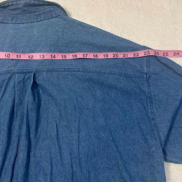 Vintage Giraffe Denim Shirt Women’s Size 2X Blue Safari Embroidered Medium Wash - Picture 15 of 16